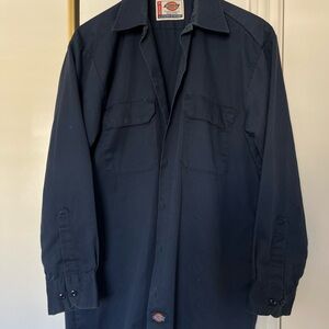 Vintage dickies button up double pocket work shirt